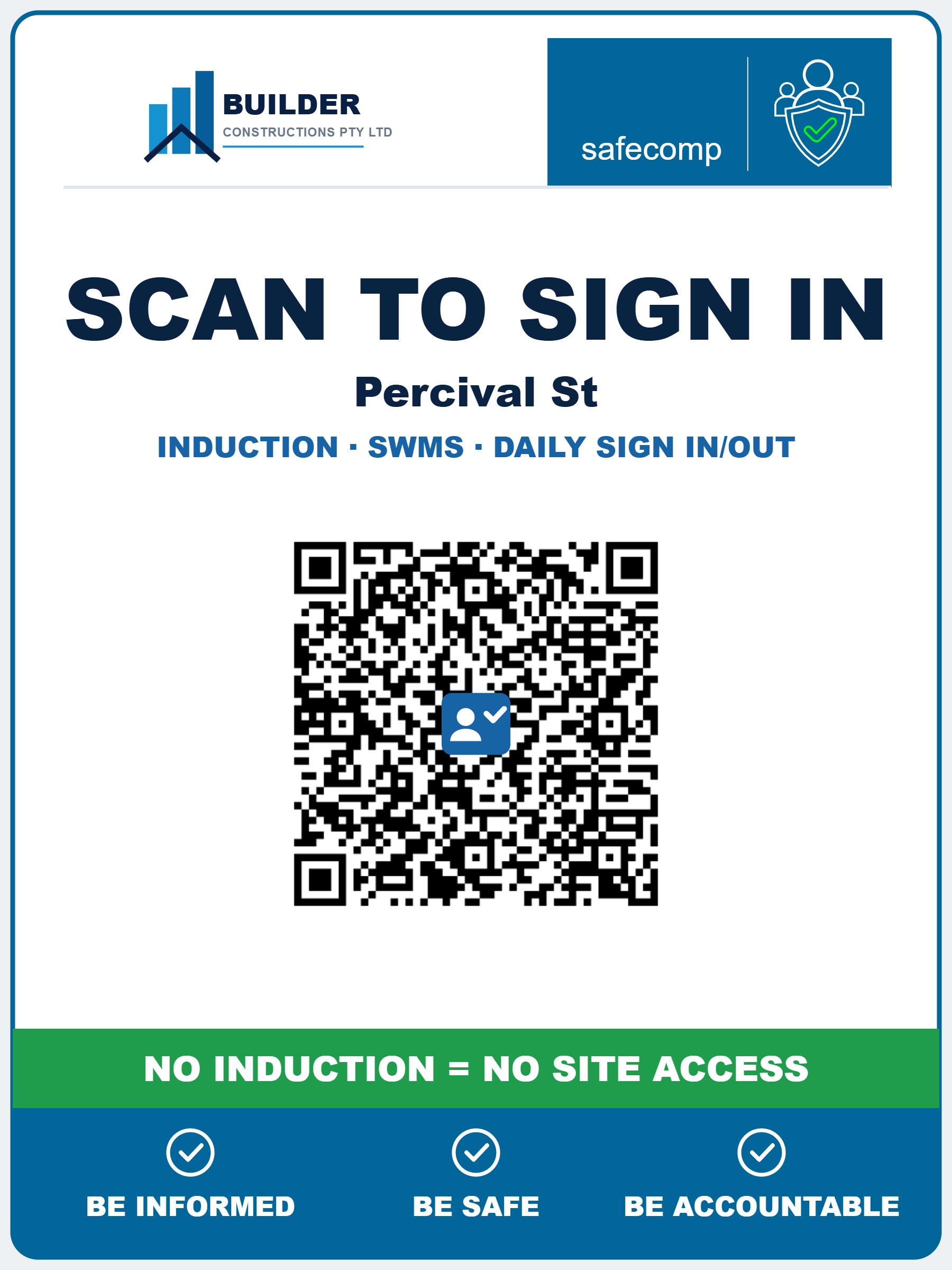 SafeComp QR entry sign